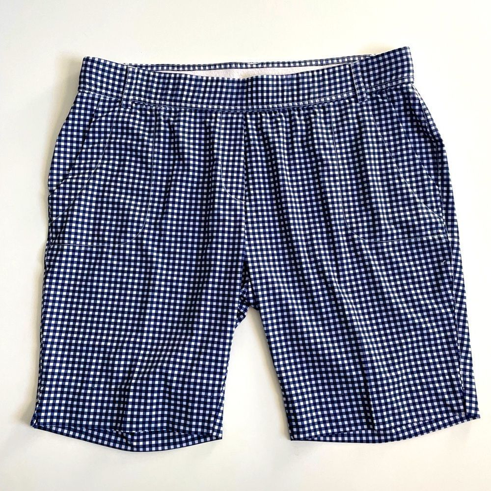 Belyn Key | Blue & White Gingham Golf Shorts